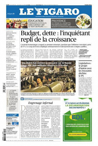 Le Figaro du Samedi 30 Avril et Dimanche 1er Mai 2022