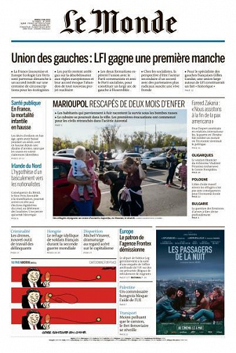 Le Monde du Mardi 3 Mai 2022