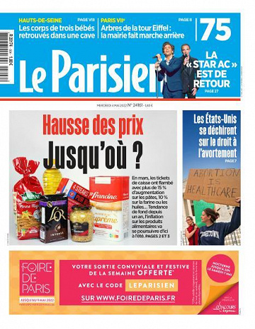 Le Parisien du Mercredi 4 Mai 2022