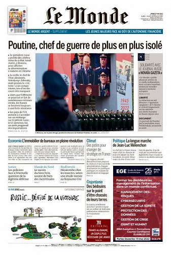 Le Monde du Mardi 10 Mai 2022