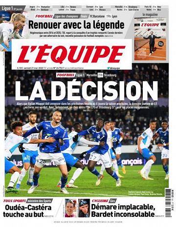 L’equipe du Samedi 21 Mai 2022