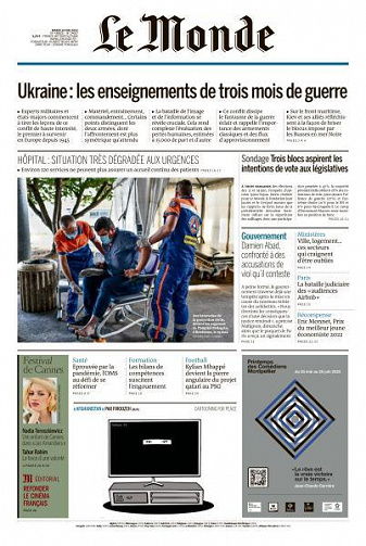 Le Monde du Mardi 24 Mai 2022