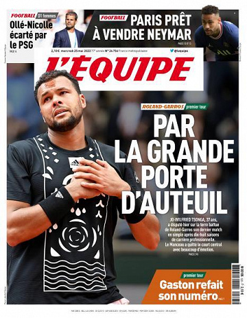 L’equipe du Mercredi 25 Mai 2022