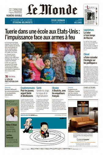 Le Monde du Jeudi 26 et Vendredi 27 Mai 2022