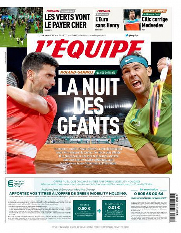 L’equipe du Mardi 31 Mai 2022