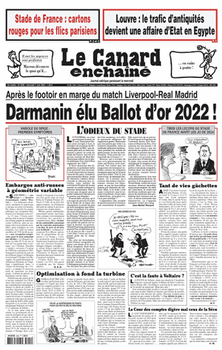 Le canard enchainé du Mercredi 1er Juin 2022