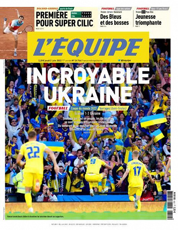 L’equipe du Jeudi 2 Juin 2022