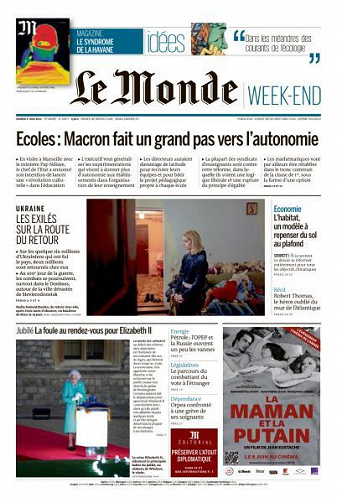 Le Monde du Samed 4 Juin 2022