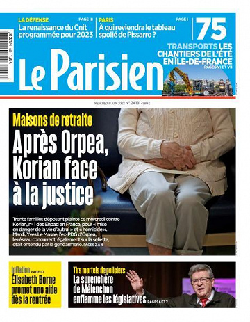 Le Parisien du Mercredi 8 Juin 2022