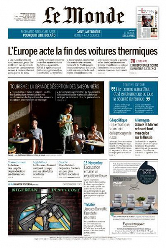 Le Monde du Vendredi 10 Juin 2022