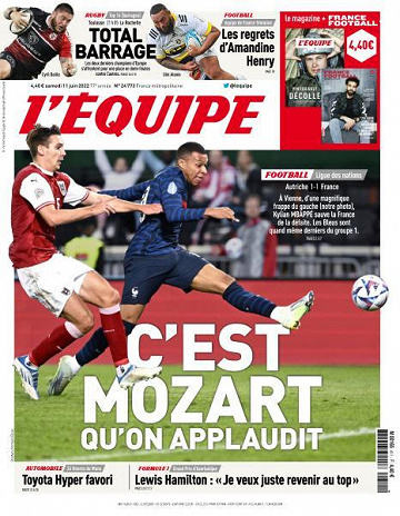 L’equipe du Samedi 11 Juin 2022