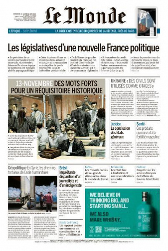 Le Monde du Dimanche 12 et Lundi 13 Juin 2022