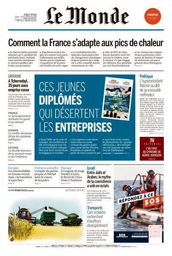 Le Monde du Jeudi 16 Juin 2022