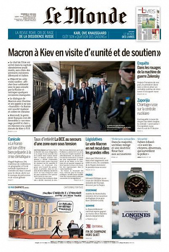 Le Monde du Vendredi 17 Juin 2022
