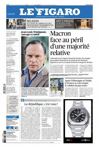 Le Figaro du Samedi 18 et Dimanche 19 Juin 2022
