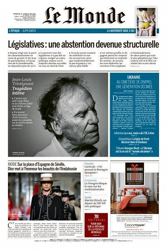 Le Monde du Dimanche 19 et Lundi 20 Juin 2022