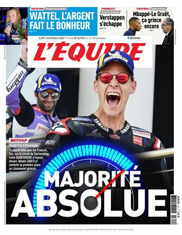 L’equipe du Lundi 20 Juin 2022