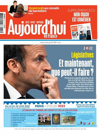 Aujourd’hui en France - 21 Juin 2022