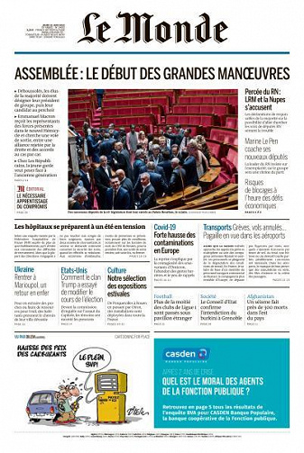 Le Monde du Jeudi 23 Juin 2022