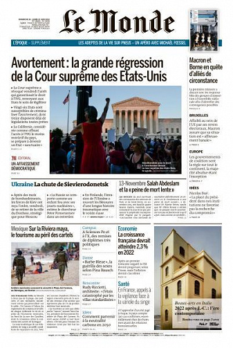 Le Monde du Dimanche 26 et Lundi 27 Juin 2022