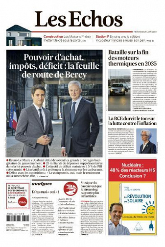 Les Echos du Mercredi 29 Juin 2022