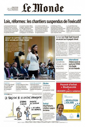 Le Monde du Jeudi 30 Juin 2022