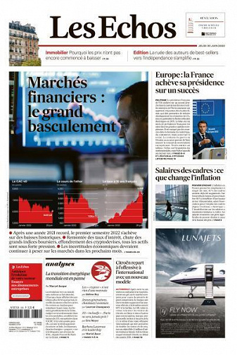Les Echos du Jeudi 30 Juin 2022