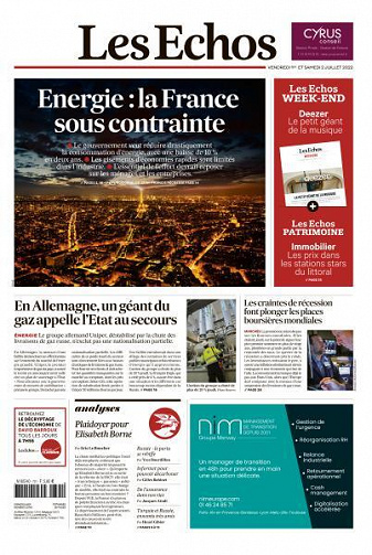 Les Echos du Vendredi 1er et Samedi 2 Juillet 2022