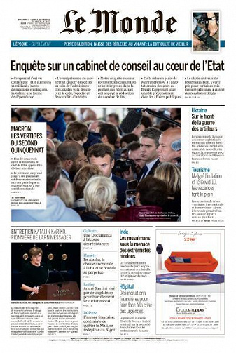 Le Monde du Dimanche 3 et Lundi 4 Juillet 2022