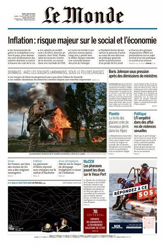 Le Monde du Jeudi 7 Juillet 2022