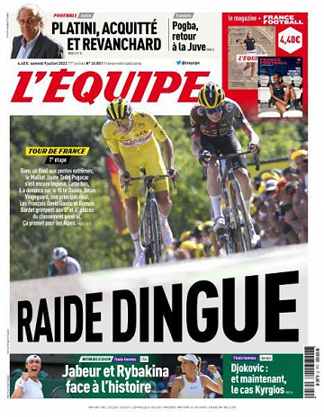 L’equipe du Samedi 9 Juillet 2022