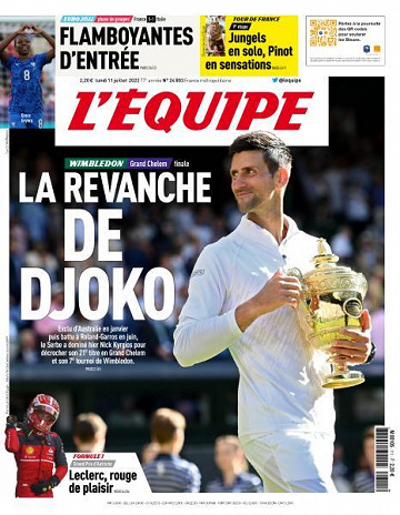L’equipe du Lundi 11 Juillet 2022