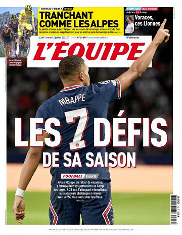L’equipe du Mardi 12 Juillet 2022