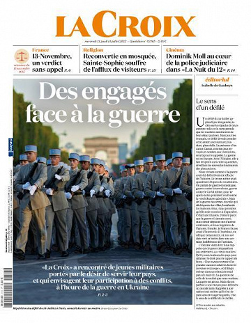 La Croix du Mercredi 13 Juillet 2022