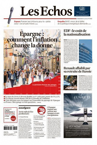 Les Echos du Mercredi 13 Juillet 2022