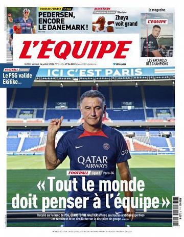 L’equipe du Samedi 16 Juillet 2022