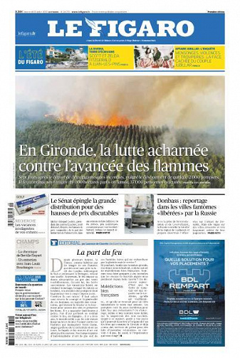 Le Figaro du Mercredi 20 Juillet 2022