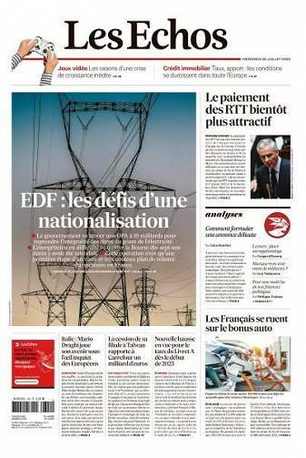 Les Echos du Mercredi 20 Juillet 2022