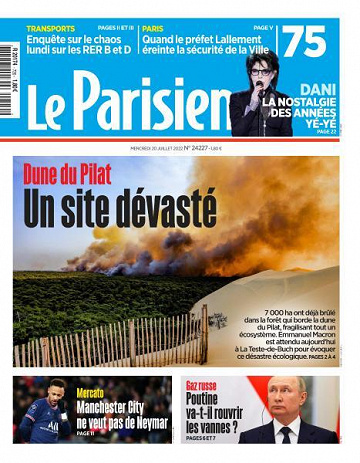 Le Parisien du Mercredi 20 Juillet 2022