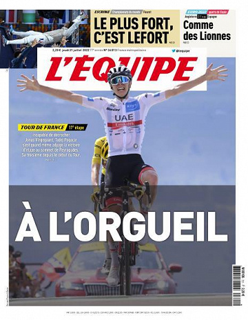 L’equipe du Jeudi 21 Juillet 2022