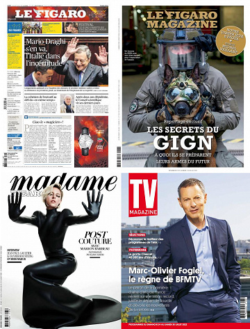 Pack Le Figaro et ses 3 suppléments - Vendredi 22 Juillet 2022