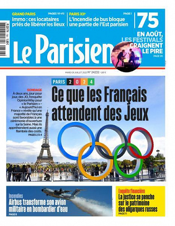 Le Parisien du Mardi 26 Juillet 2022