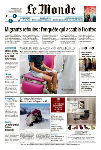 Le Monde du Vendredi 29 Juillet 2022