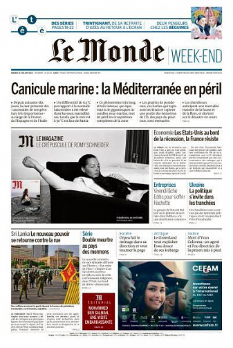 Le Monde du Samedi 30 Juillet 2022