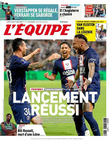L’equipe du Lundi 1er Août 2022