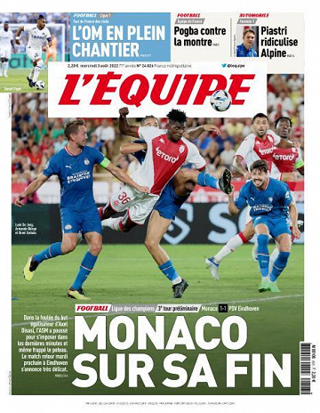 L’equipe du Mercredi 3 Août 2022