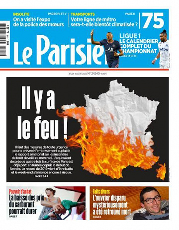 Le Parisien du Jeudi 4 Août 2022