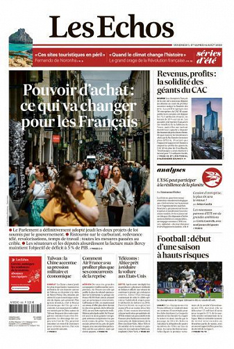 Les Echos du Vendredi 5 et Samedi 6 Août 2022