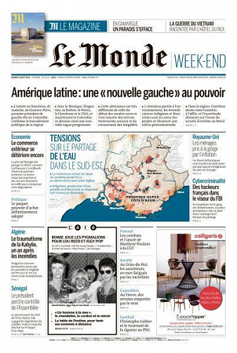 Le Monde du Samedi 6 Août 2022