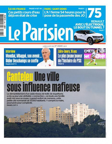 Le Parisien du Lundi 8 Août 2022